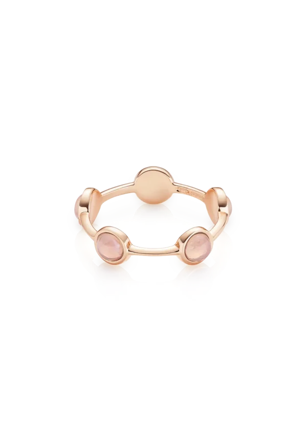 Anello Essenza Quarzo Rosa in Argento 925 con Pietra Naturale
