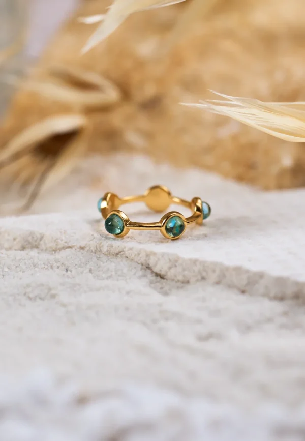Anello Essenza Topazio Azzurro in Argento 925 con Pietra Naturale